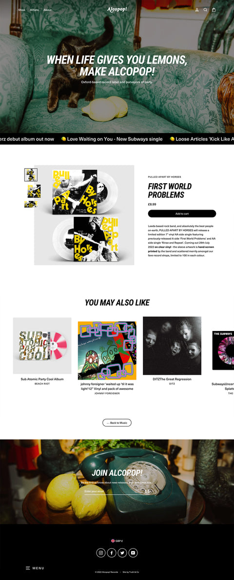 Alcopop Records - Shopify Website